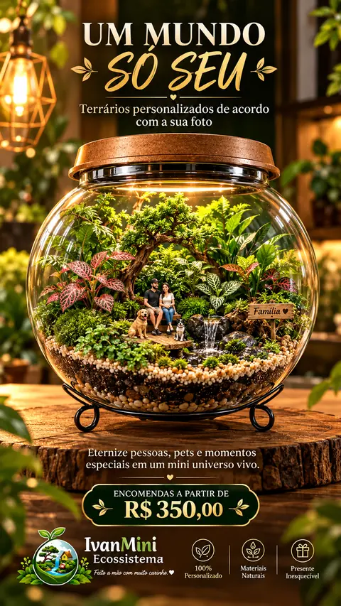Terrário personalizado com família